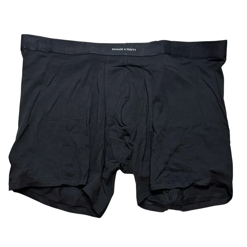 Savage X Fenty Savage X Cotton Boxer Briefs Black Caviar Size XXL